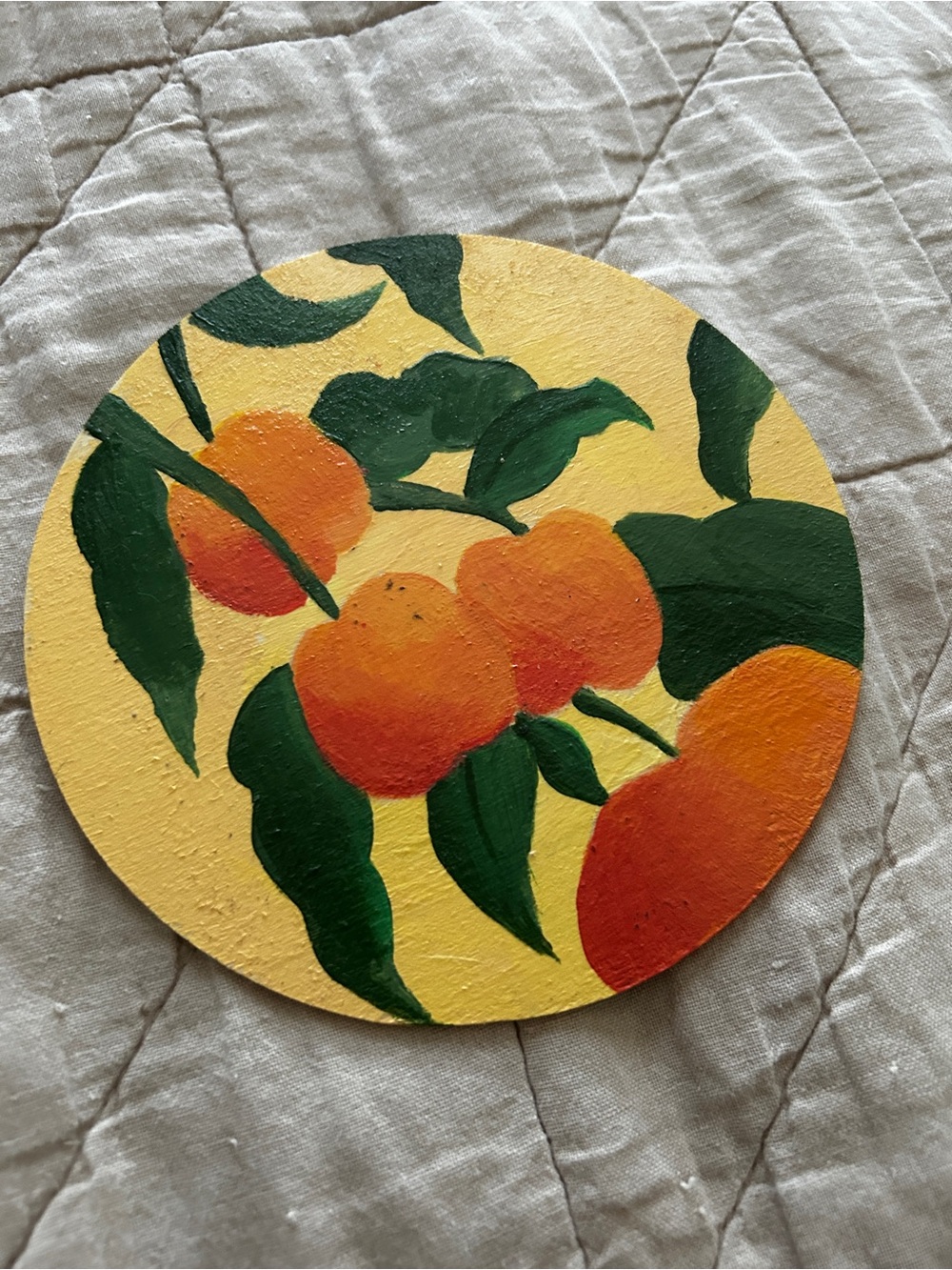 Hand-Painted Citrus Wall Art - Yellow & Orange